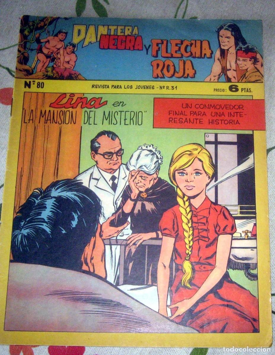 Tebeos: PANTERA NEGRA Y FLECHA ROJA N.&ordm; 80 MAGA A&Ntilde;O 1958 C&Oacute;MIC EN BUEN ESTADO