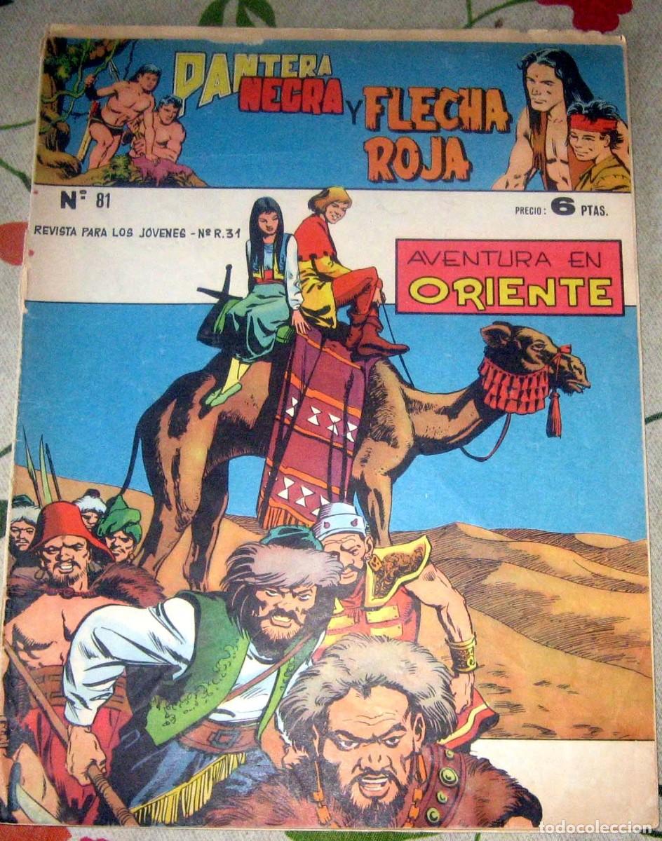 Tebeos: PANTERA NEGRA Y FLECHA ROJA N.&ordm; 81 MAGA A&Ntilde;O 1958 C&Oacute;MIC EN BUEN ESTADO