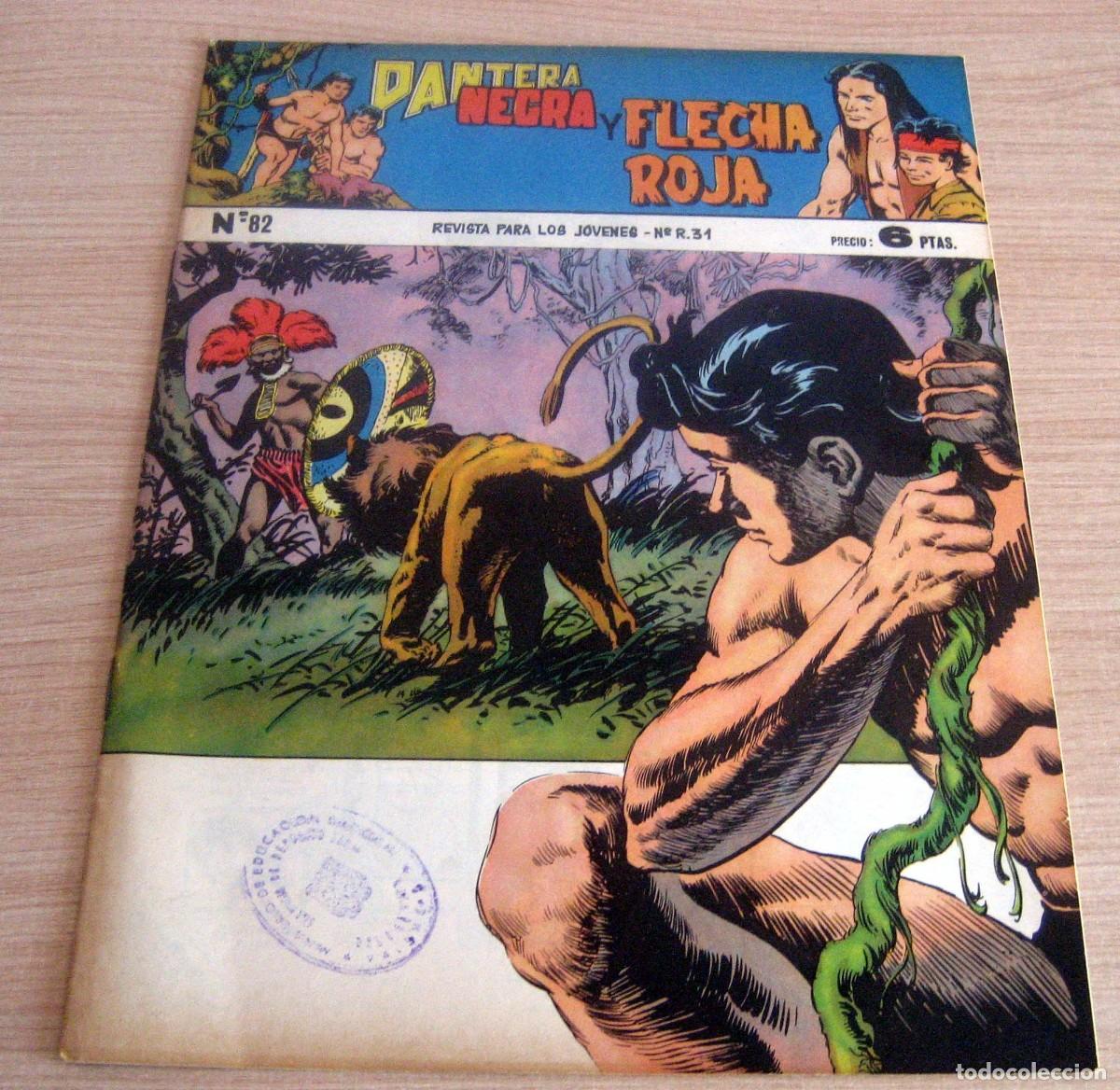 Tebeos: PANTERA NEGRA Y FLECHA ROJA N.&ordm; 82 MAGA A&Ntilde;O 1958 C&Oacute;MIC EN BUEN ESTADO