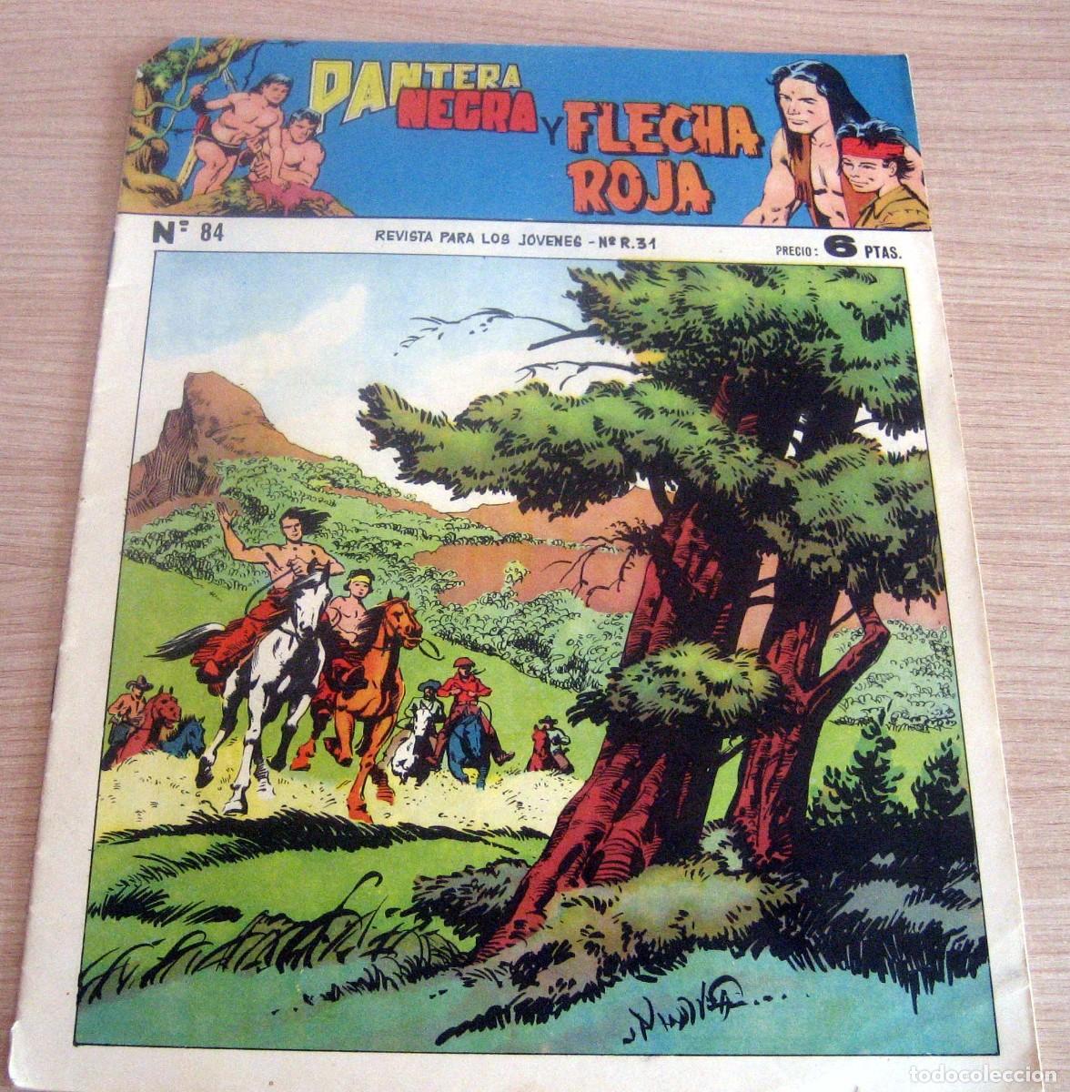 Tebeos: PANTERA NEGRA Y FLECHA ROJA N.&ordm; 84 MAGA A&Ntilde;O 1958 C&Oacute;MIC EN BUEN ESTADO