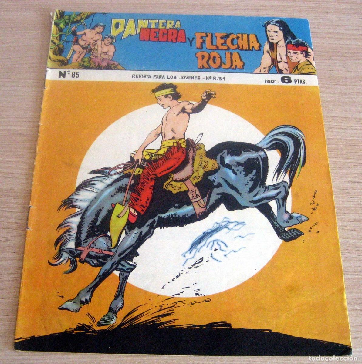 Tebeos: PANTERA NEGRA Y FLECHA ROJA N.&ordm; 85 MAGA A&Ntilde;O 1958 C&Oacute;MIC EN BUEN ESTADO