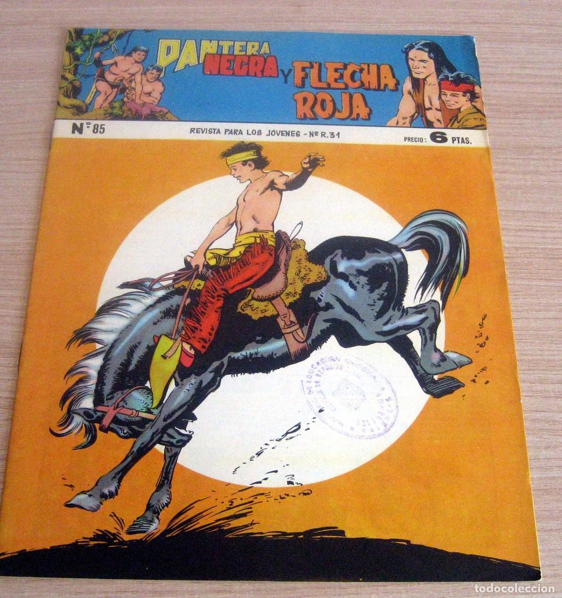 Tebeos: PANTERA NEGRA Y FLECHA ROJA N.&ordm; 85 MAGA A&Ntilde;O 1958 C&Oacute;MIC EN BUEN ESTADO