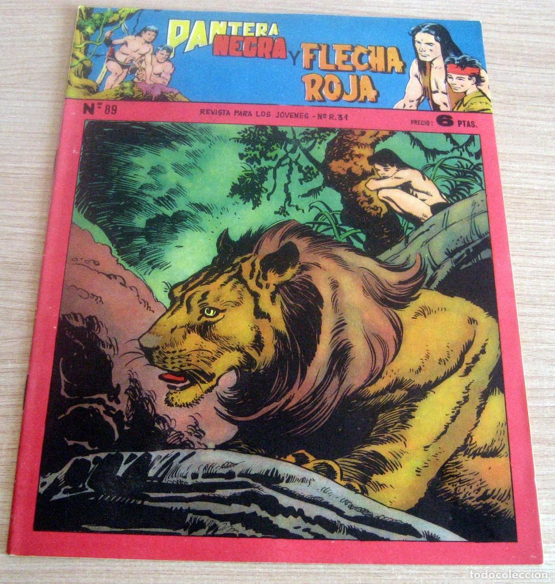 Tebeos: PANTERA NEGRA Y FLECHA ROJA N.&ordm; 89 MAGA A&Ntilde;O 1958 C&Oacute;MIC EN BUEN ESTADO