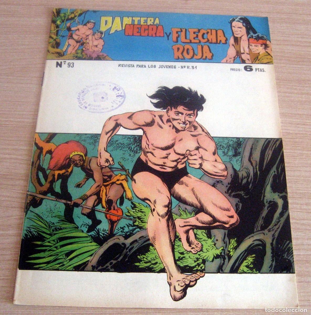 Tebeos: PANTERA NEGRA Y FLECHA ROJA N.&ordm; 93 MAGA A&Ntilde;O 1958 C&Oacute;MIC EN BUEN ESTADO
