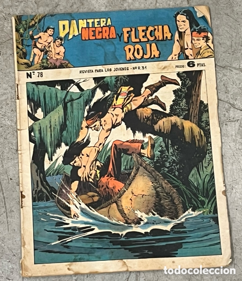 Tebeos: Revista / Comic. Pantera Negra y Flecha Roja, 71. A&ntilde;os 60. Revista para los J&oacute;venes.
