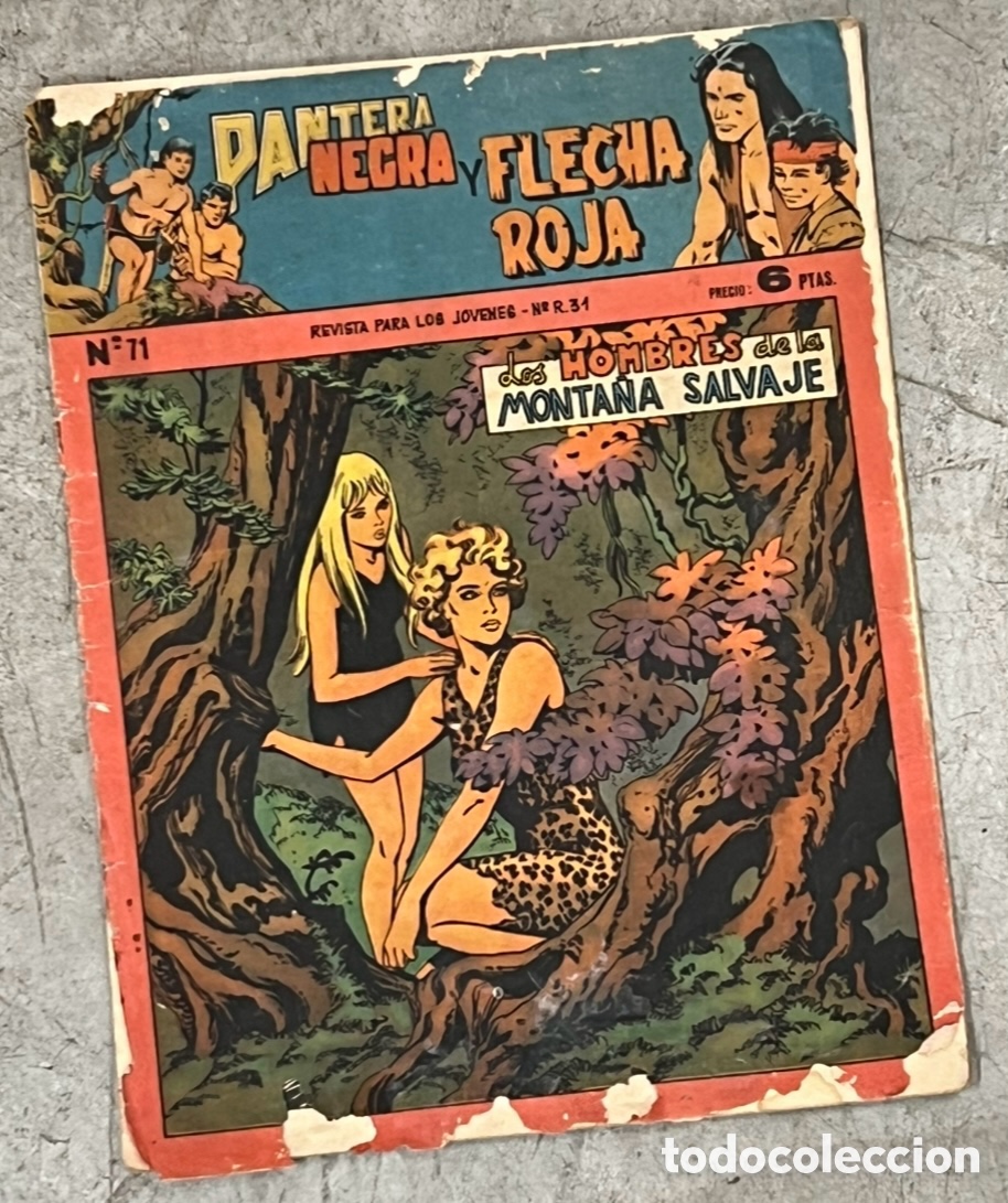 Tebeos: Revista / Comic. Pantera Negra y Flecha Roja, 71. A&ntilde;os 60. Revista para los J&oacute;venes.