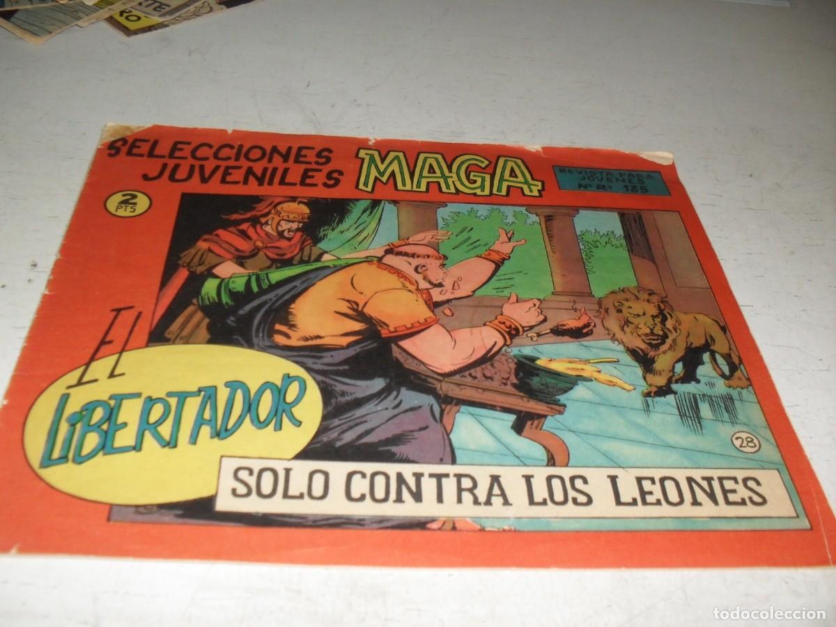 Tebeos: (ORIGINAL),EL LIBERTADOR N&ordm; 28,ULTIMOS N&ordm;,SOLO CONTRA LOS LEONES,DE 30.MAGA,1965