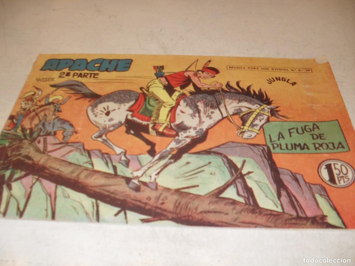 Tebeos: (ORIGINAL)APACHE 2&ordf; PARTE N&ordm; 44,LA FUGA DE PLUMA ROJA,DE 76.MAGA,1960