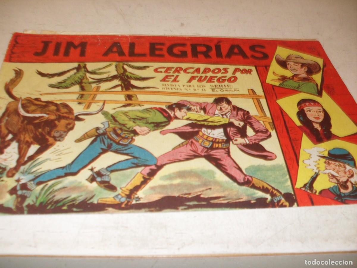 Tebeos: (ORIGINAL),JIM ALEGRIAS N&ordm; 44,CERCADOS POR EL FUEGO,DE MANUEL GAGO,DE 69.MAGA,1960