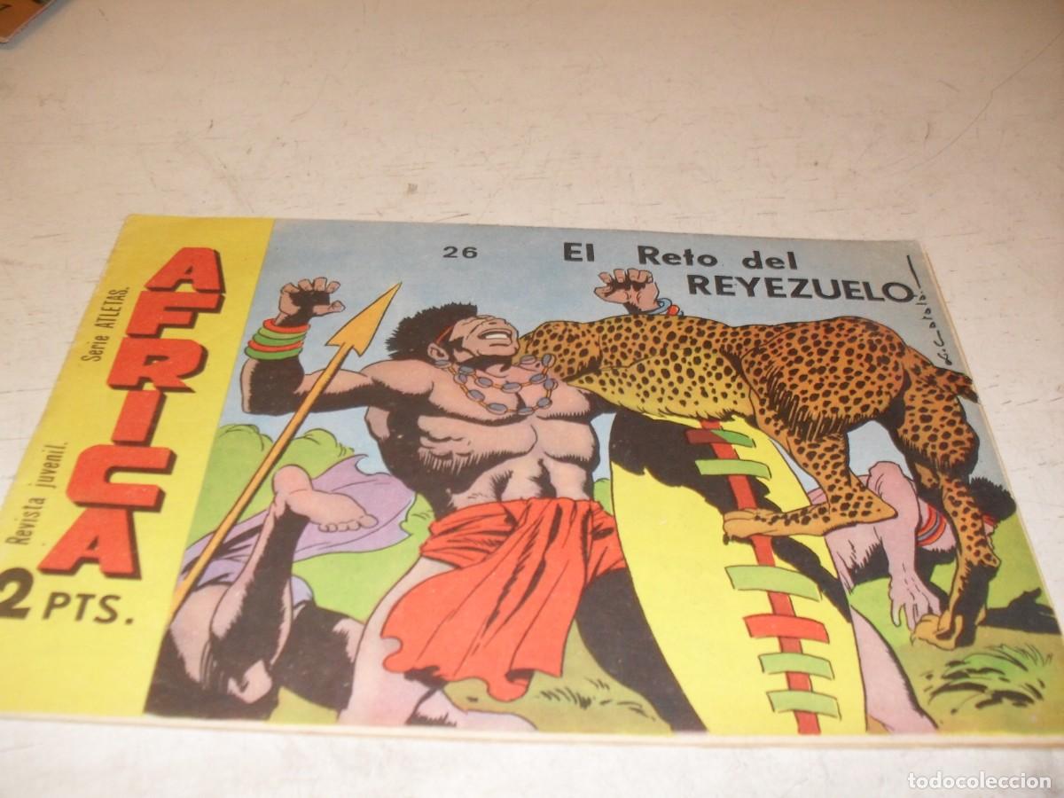 Tebeos: (ORIGINAL),AFRICA N&ordm; 26,EL RETO DEL REYEZUELO,EN CONTRAPORTADA MOZAMBIQUE,DE 74,MAGA,1964