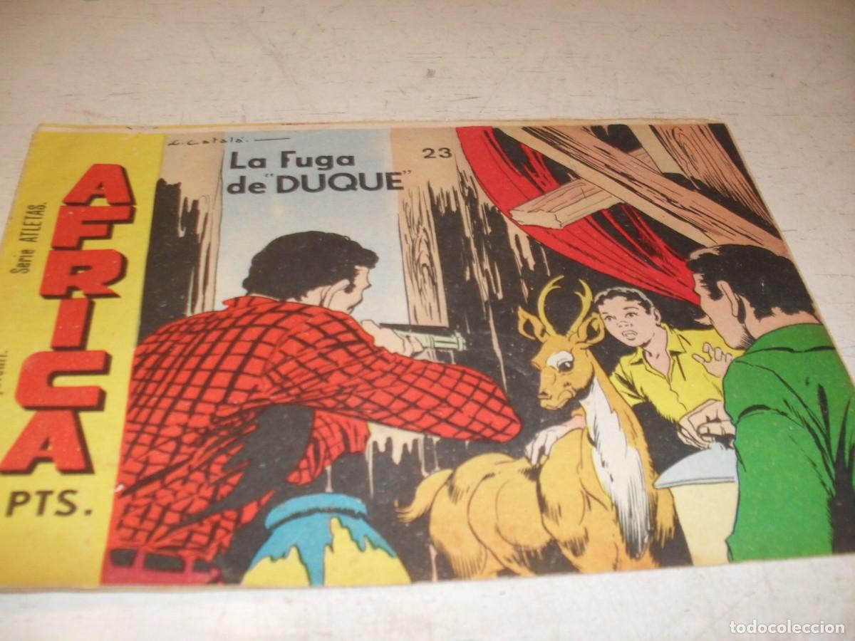 Tebeos: (ORIGINAL),AFRICA N&ordm; 23,LA FUGA DE DUQUE,EN CONTRAPORTADA ETIOPIA,DE 74,MAGA,1964