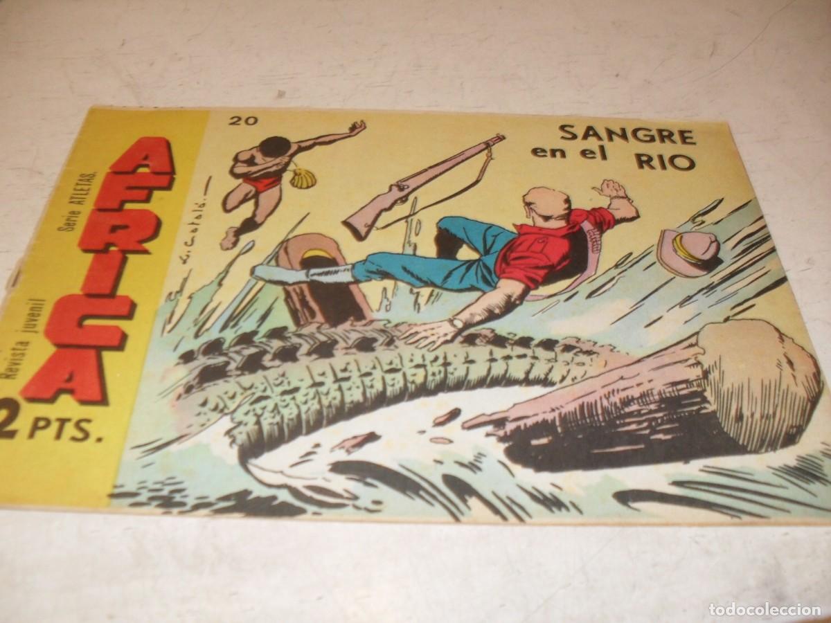 Tebeos: (ORIGINAL),AFRICA N&ordm; 20,SANGRE EN EL RIO,EN CONTRAPORTADA S.DE BRAZZA,DE 74,MAGA,1964
