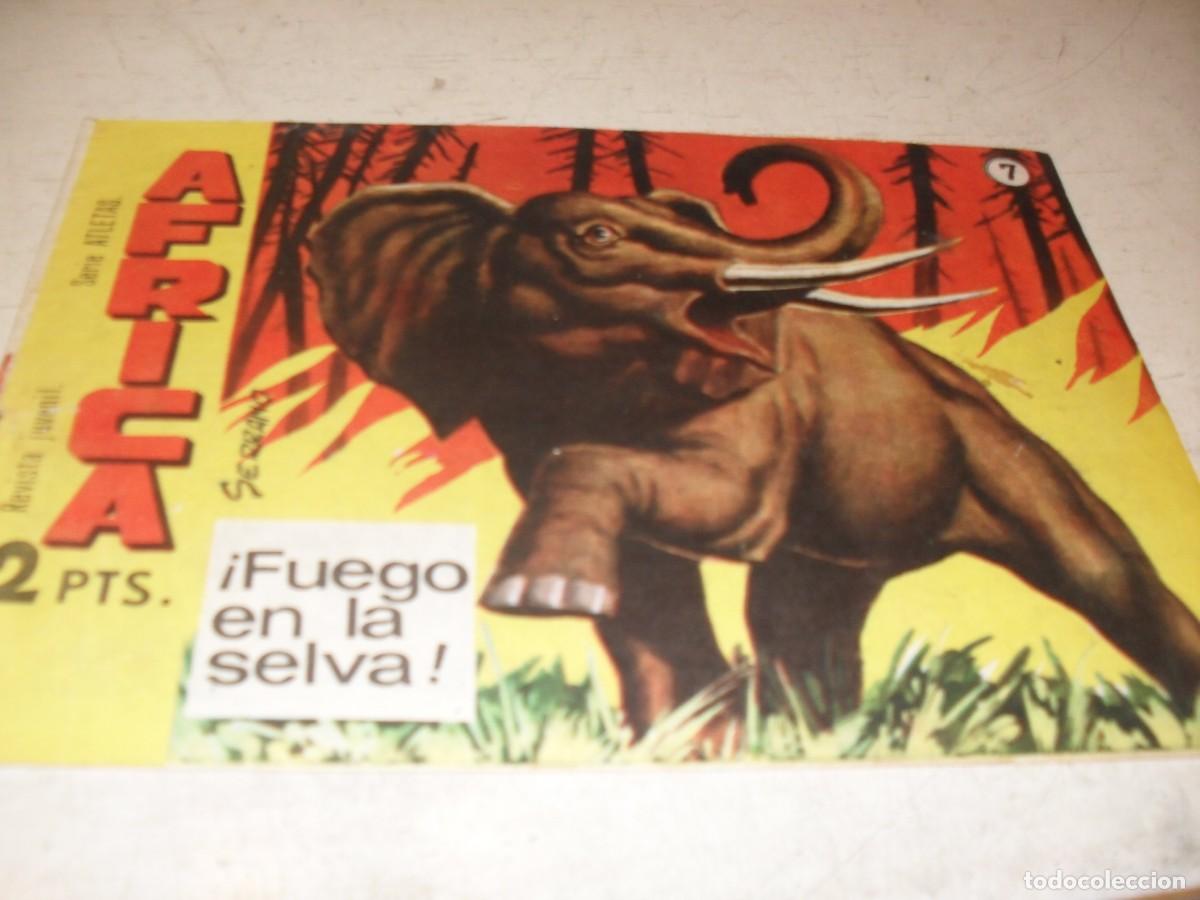 Tebeos: (ORIGINAL),AFRICA N&ordm; 7,FUEGO EN LA SELVA&iexcl;&iexcl;,DE 74,MAGA,1964
