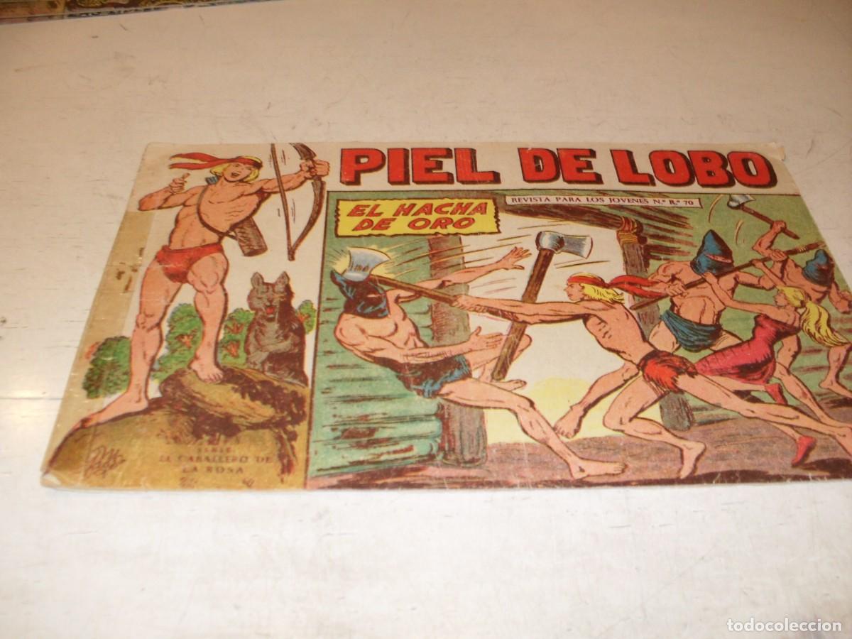 Comics: (ORIGINAL),PIEL DE LOBO,N&ordm; 77,DE 90,EL HACHA DE ORO,DE M.GAGO ,MAGA,1959