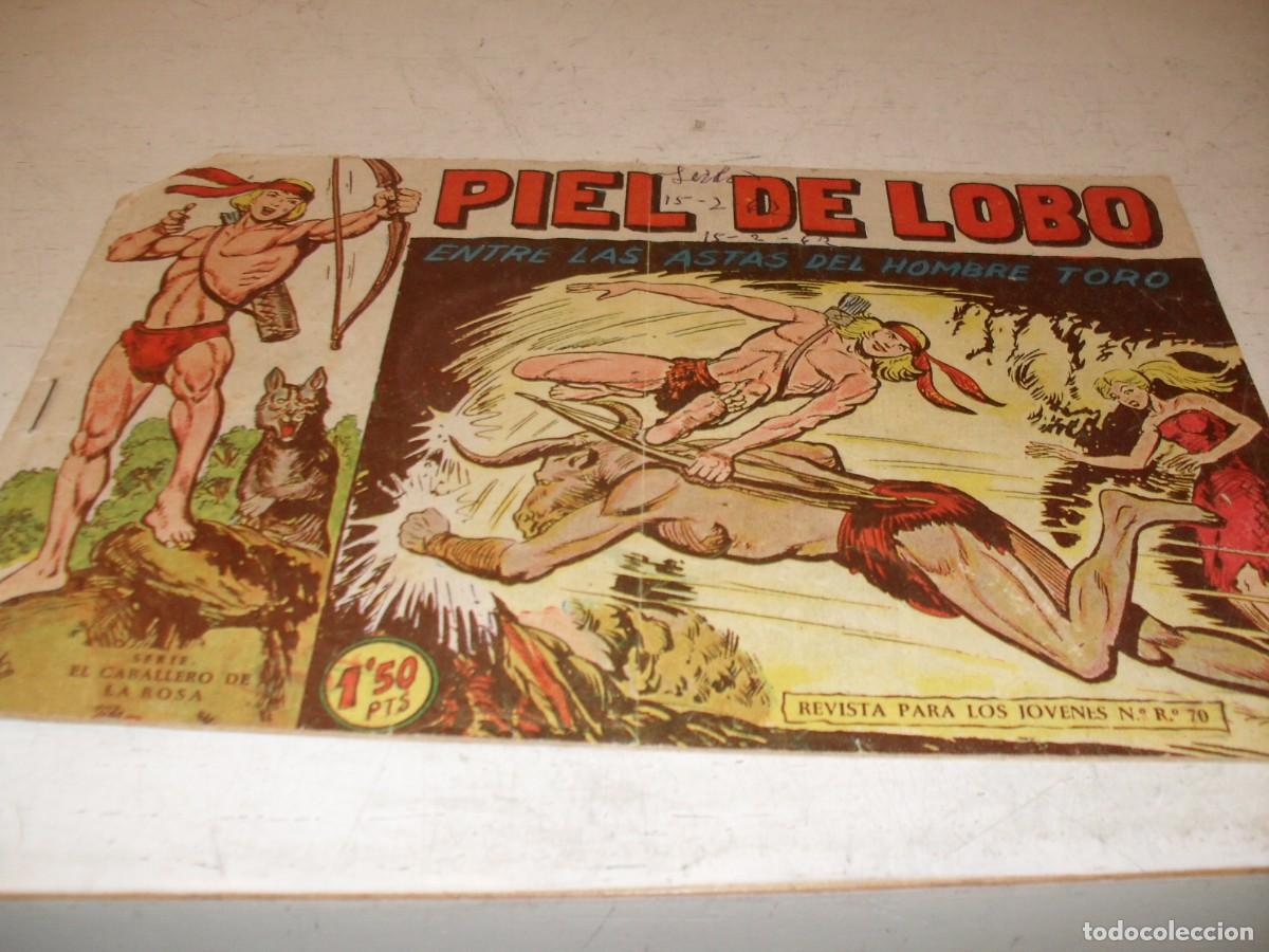 Tebeos: (ORIGINAL),PIEL DE LOBO,N&ordm; 47,ENTRE LAS ASTAS DEL HOMBRE TORO,DE M.GAGO,DE 90 ,MAGA,1959