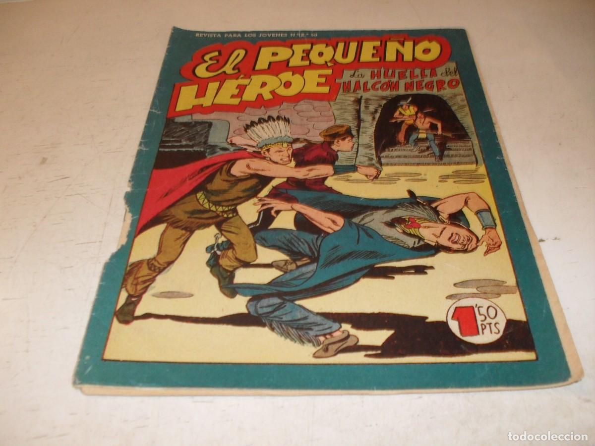Tebeos: (ORIGINAL),EL PEQUE&Ntilde;O HEROE N&ordm; 97,LA HUELLA DEL HALCON NEGRO,DE 120 ,MAGA,1957