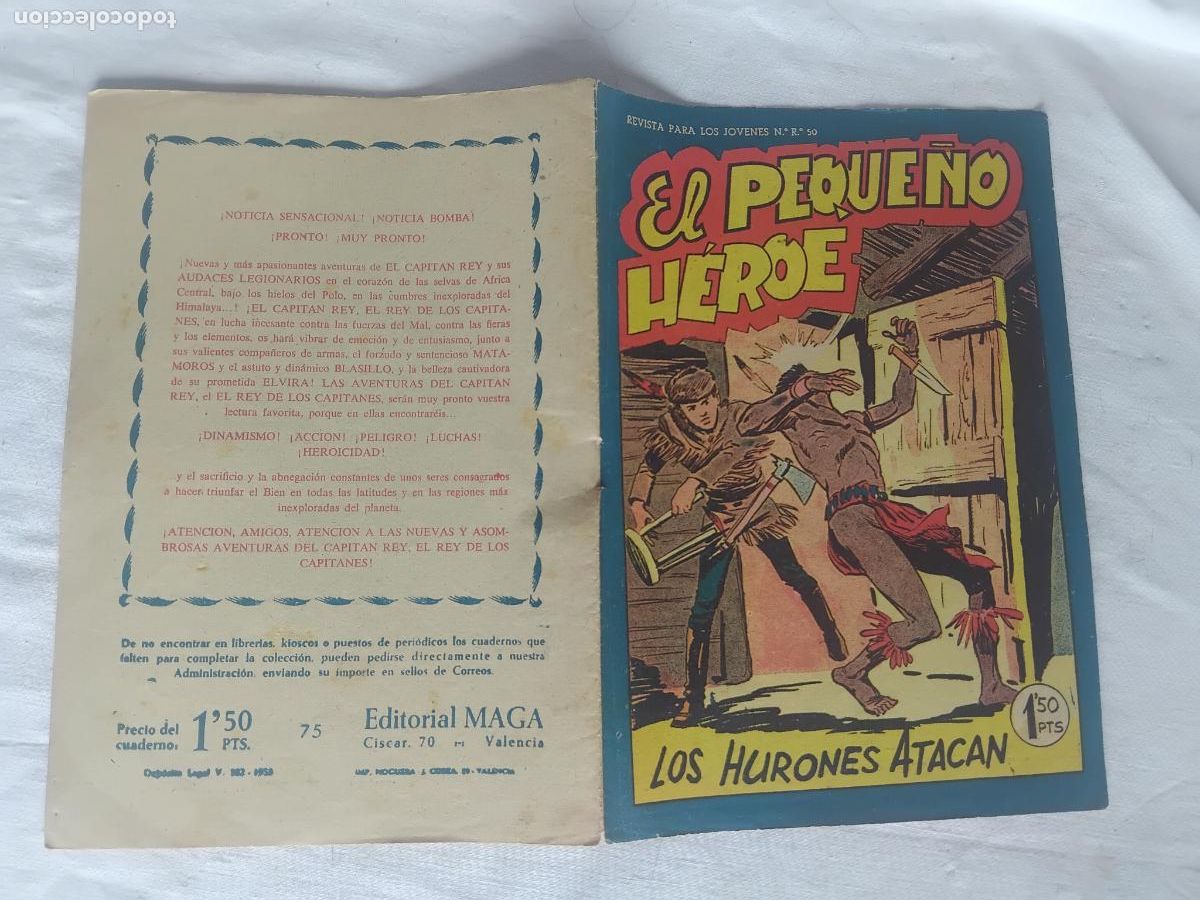 Tebeos: EL PEQUE&Ntilde;O HEROE N&ordm; 75. EDITORIAL MAGA 1958. ORIGINAL.