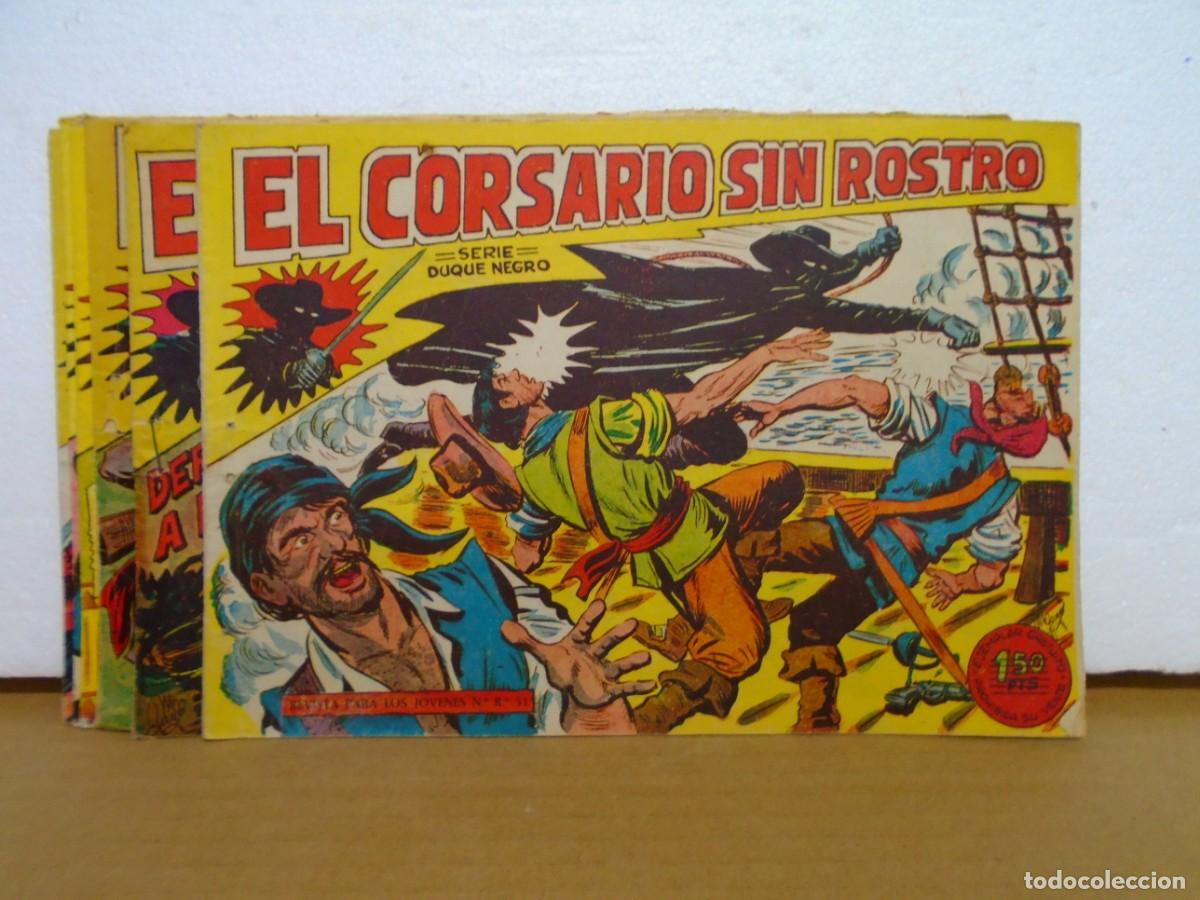 Tebeos: EL CORSARIO SIN ROSTRO.EDIT.MAGA,N&ordm; 1-2-3-4-5-8(1959)