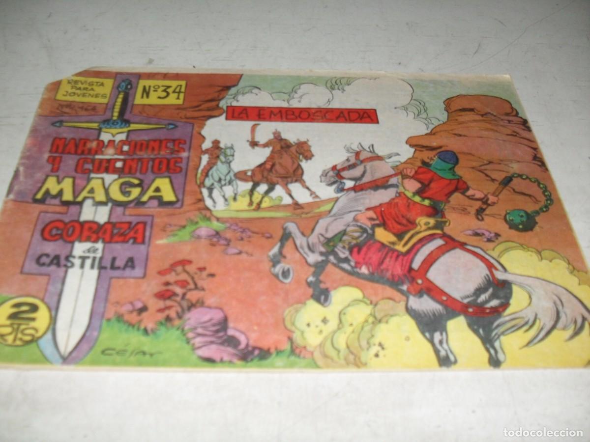 Tebeos: (ORIGINAL),CORAZA DE CASTILLA N&ordm; 34,LA EMBOSCADA,DE 42.MAGA,1964