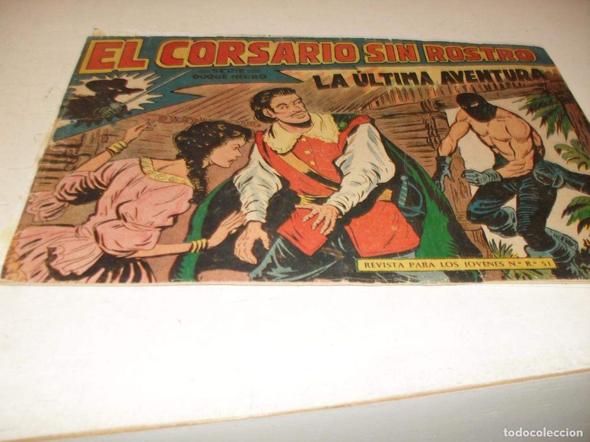 Tebeos: (ORIGINAL),EL CORSARIO SIN ROSTRO,N&ordm; 42,Y ULTIMO,LA ULTIMA AVENTURA,DE M.GAGO.MAGA,1959