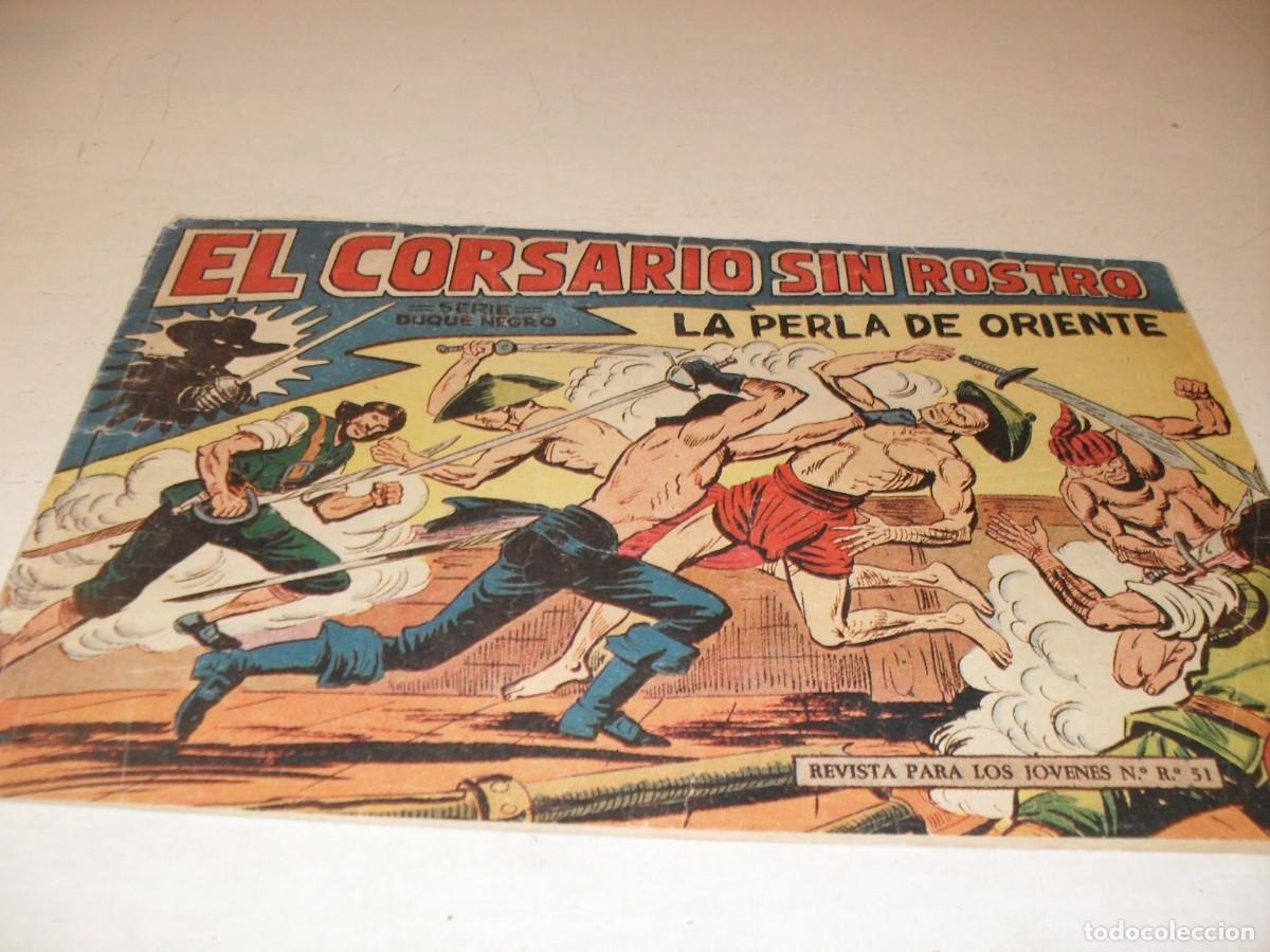 Tebeos: (ORIGINAL),EL CORSARIO SIN ROSTRO,N&ordm; 40,ULTIMOS N&ordm;,LA PERLA DE ORIENTE,DE 42,DE M.GAGO.MAGA,1959