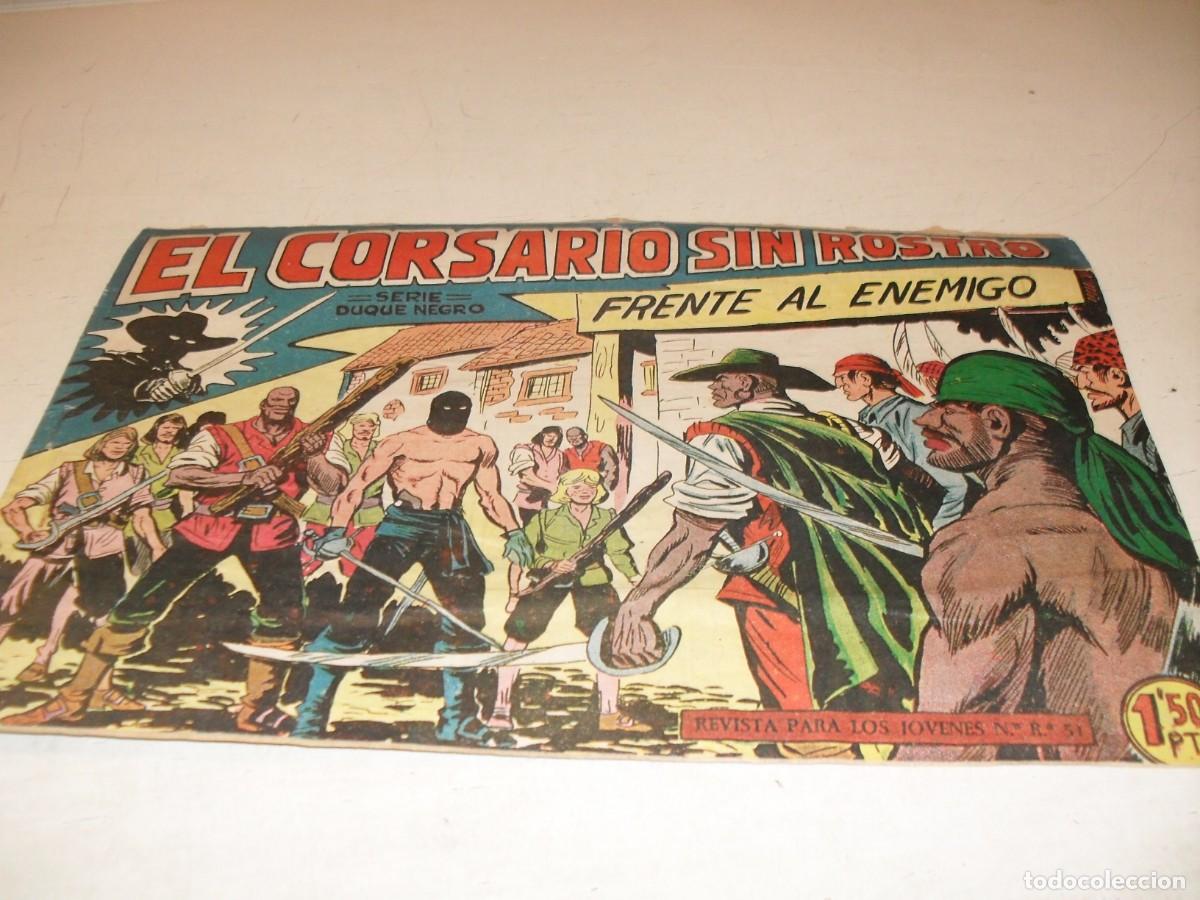 Tebeos: (ORIGINAL),EL CORSARIO SIN ROSTRO,N&ordm; 37,FRENTE AL ENEMIGO,DE 42,DE M.GAGO.MAGA,1959