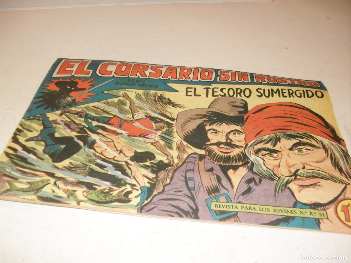 Tebeos: (ORIGINAL),EL CORSARIO SIN ROSTRO,N&ordm; 35,EL TESORO SUMERGIDO,DE 42,DE M.GAGO.MAGA,1959