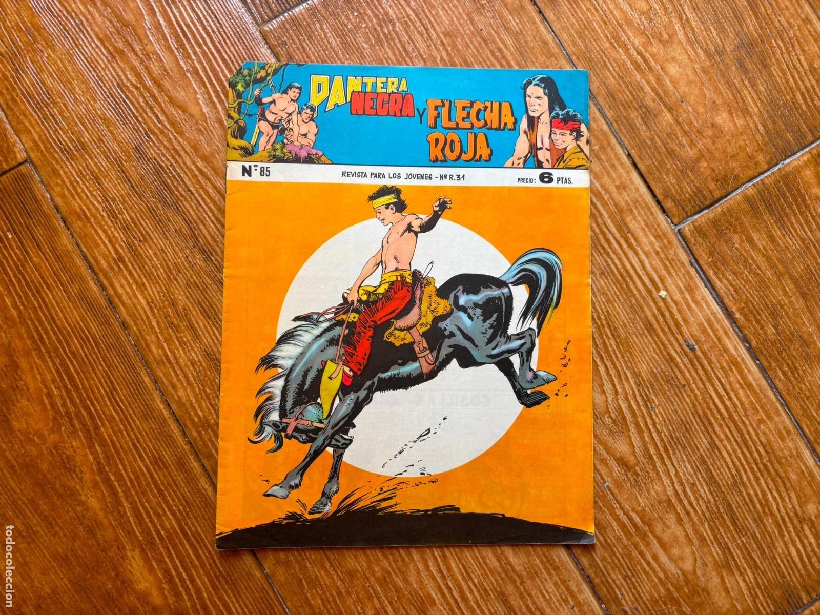 Tebeos: PANTERA NEGRA Y FLECHA ROJA REVISTA N&ordm; 85 ORIGINAL EDITORIAL MAGA
