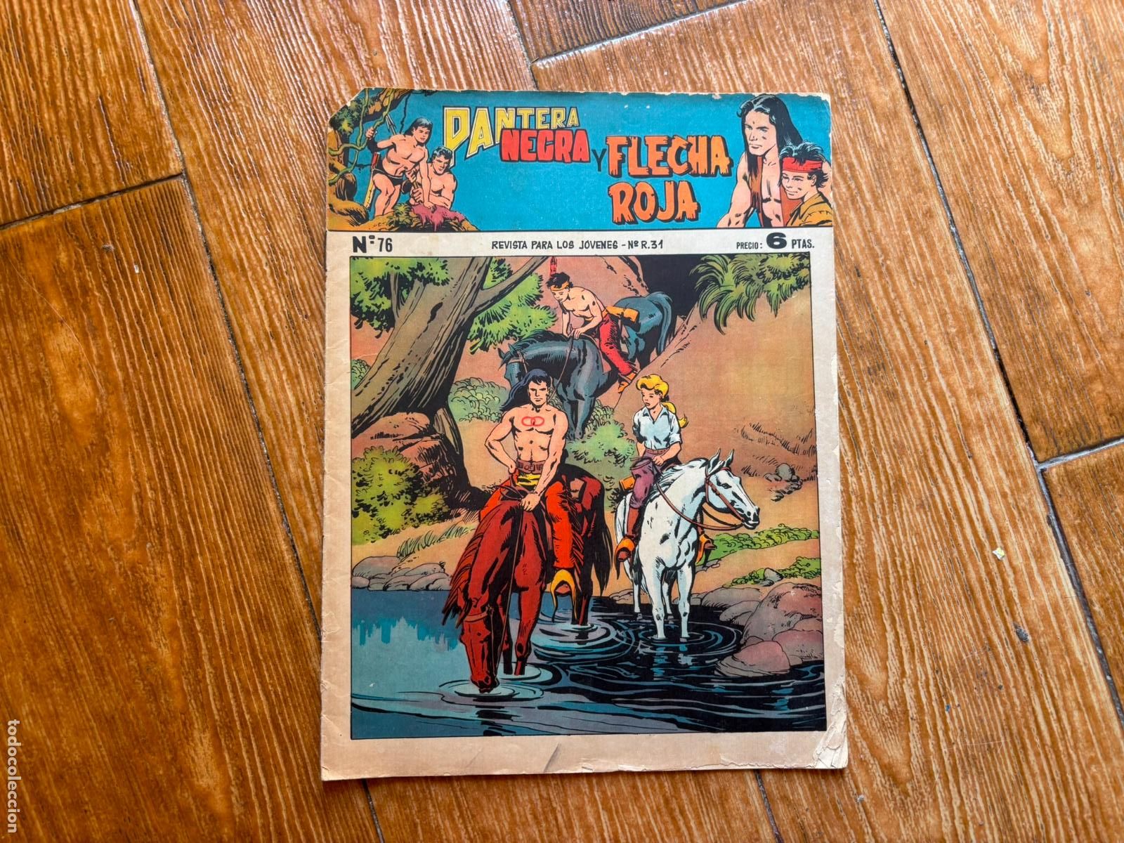 Tebeos: PANTERA NEGRA Y FLECHA ROJA REVISTA N&ordm; 76 ORIGINAL EDITORIAL MAGA