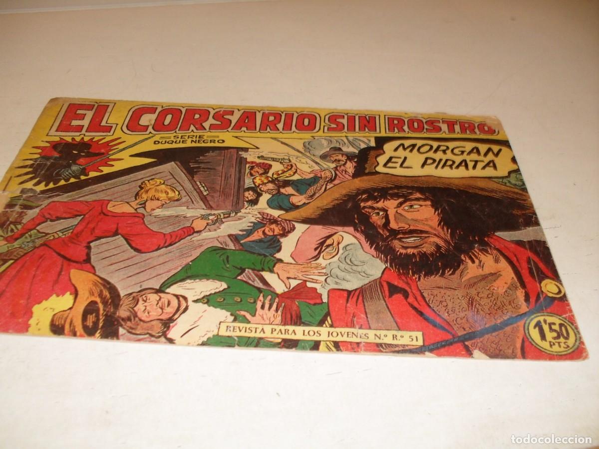 Tebeos: (ORIGINAL),EL CORSARIO SIN ROSTRO,N&ordm; 7,MORGAN EL PIRATA,DE 42,DE M.GAGO.MAGA,1959