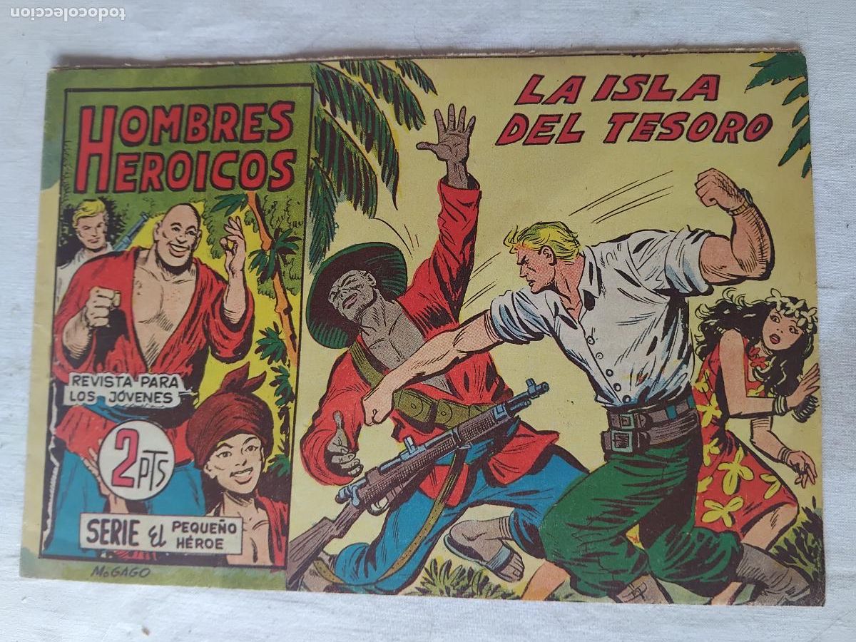 Tebeos: HOMBRES HEROICOS N&ordm; 22. LA ISLA DEL TESORO. SERIE EL PEQUE&Ntilde;O HEROE. GAGO. ORIGINAL. EDITORIAL MAGA