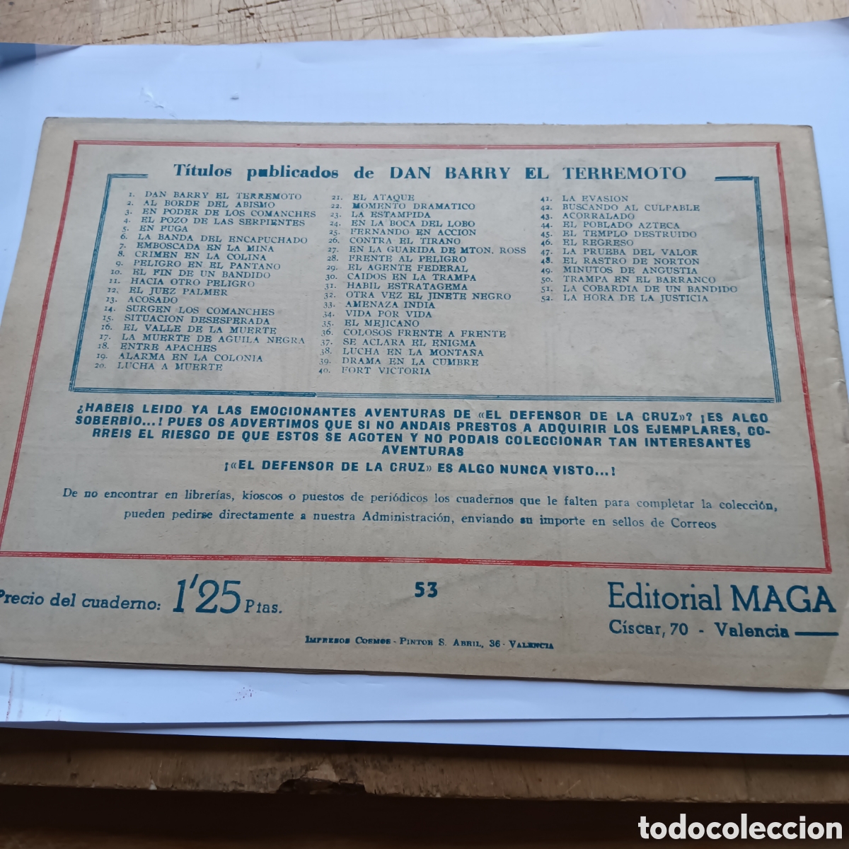 Tebeos: DAN BARRY EL TERREMOTO N&Uacute;M 53 EDITORIAL MAGA ORIGINAL - Foto 2