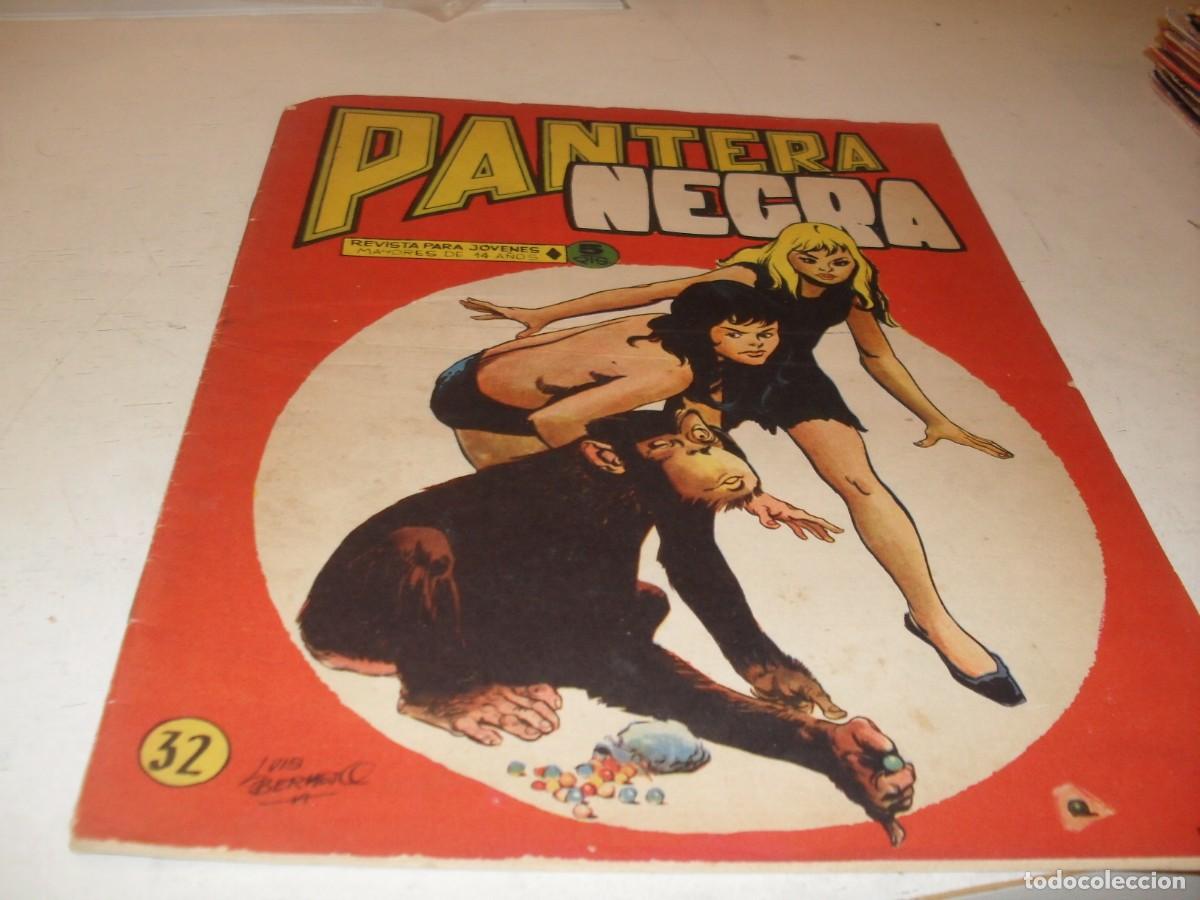 Tebeos: (ORIGINAL)PANTERA NEGRA N&ordm; 32,CON CROMOS ESTAMPAS DE AFRICA 125 AL 128,DE 65,MAGA 1965