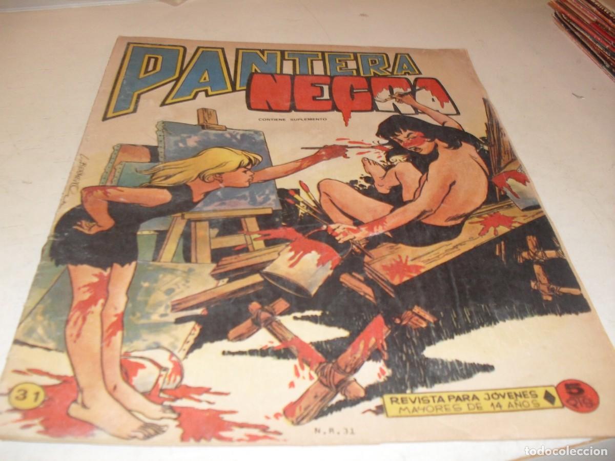Tebeos: (ORIGINAL)PANTERA NEGRA N&ordm; 31,CON CROMOS ESTAMPAS DE AFRICA 121 AL 124,DE 65,MAGA 1965