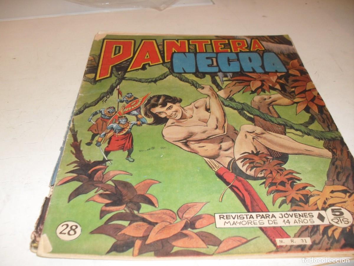 Tebeos: (ORIGINAL)PANTERA NEGRA N&ordm; 28,CON CROMOS ESTAMPAS DE AFRICA 109 AL 112,DE 65,MAGA 1965