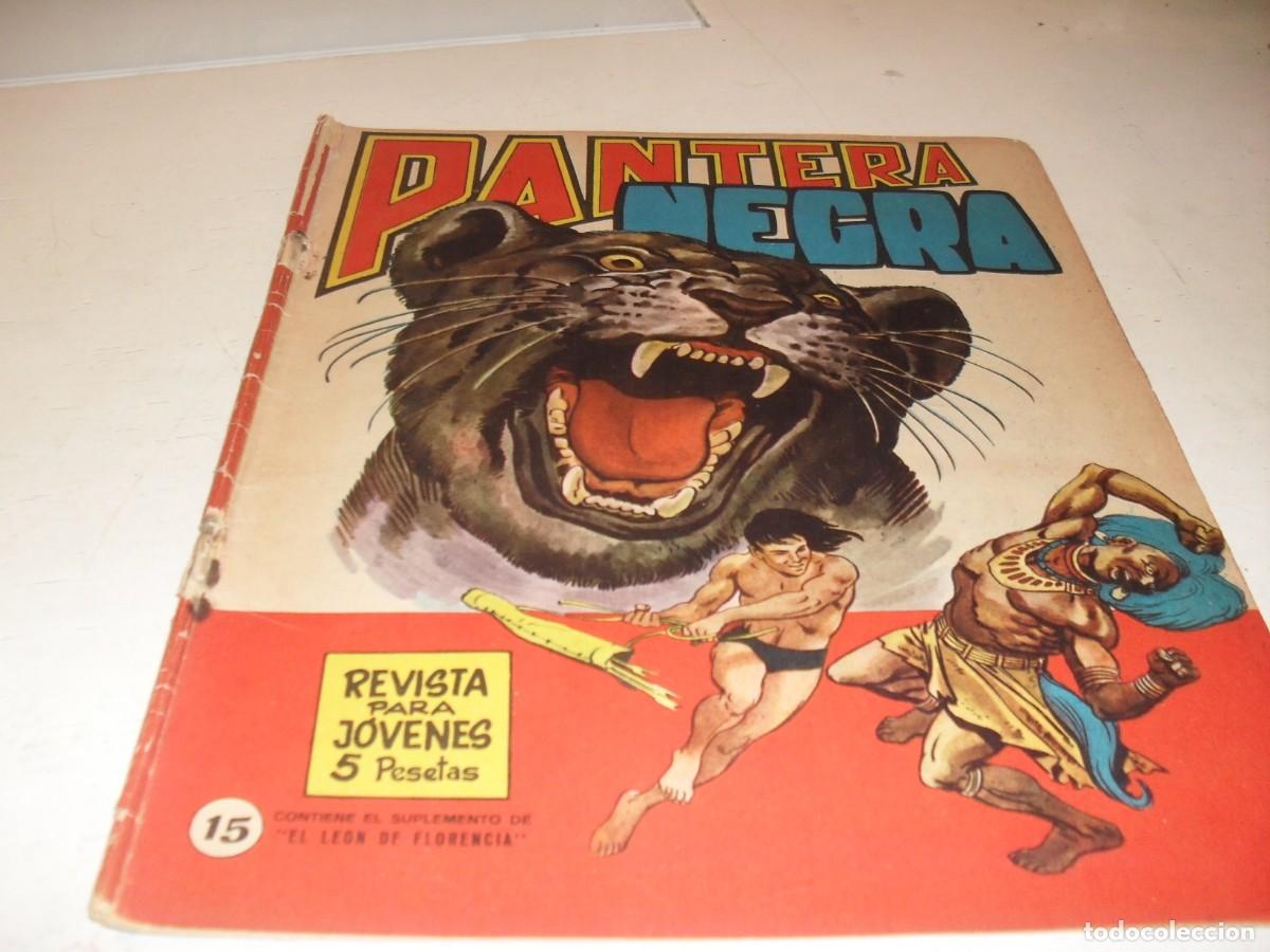 Giornalini: (ORIGINAL)PANTERA NEGRA N&ordm; 15,CON CROMOS ESTAMPAS DE AFRICA N&ordm; 57 AL 60,DE 65,MAGA 1965