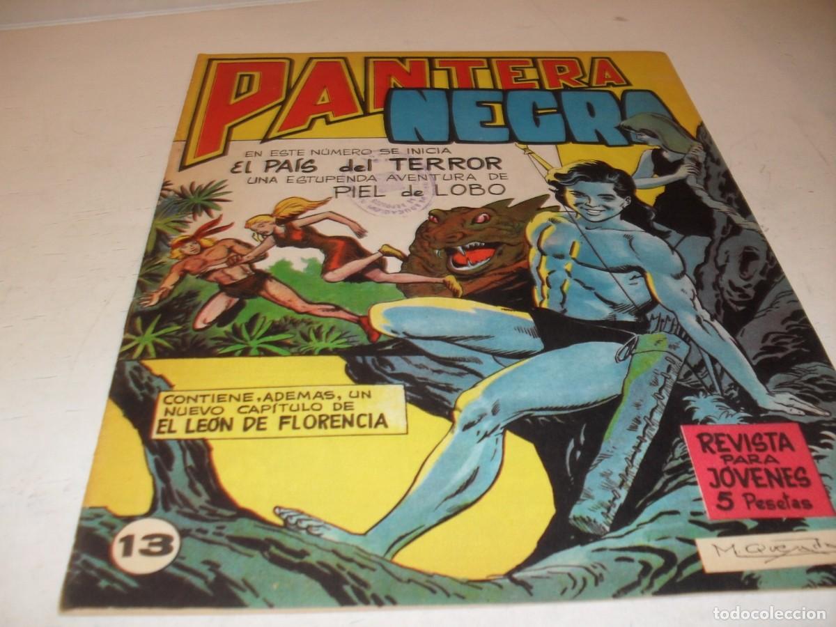 Giornalini: (ORIGINAL)PANTERA NEGRA N&ordm; 13,CON CROMOS ESTAMPAS DE AFRICA N&ordm; 49 AL 52,DE 65,MAGA 1965