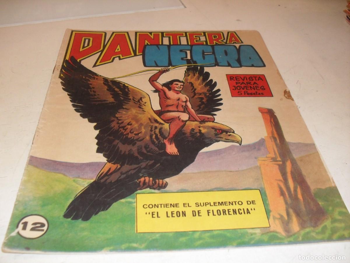 Giornalini: (ORIGINAL)PANTERA NEGRA N&ordm; 12,CON CROMOS ESTAMPAS DE AFRICA N&ordm; 45 AL 48,DE 65,MAGA 1965