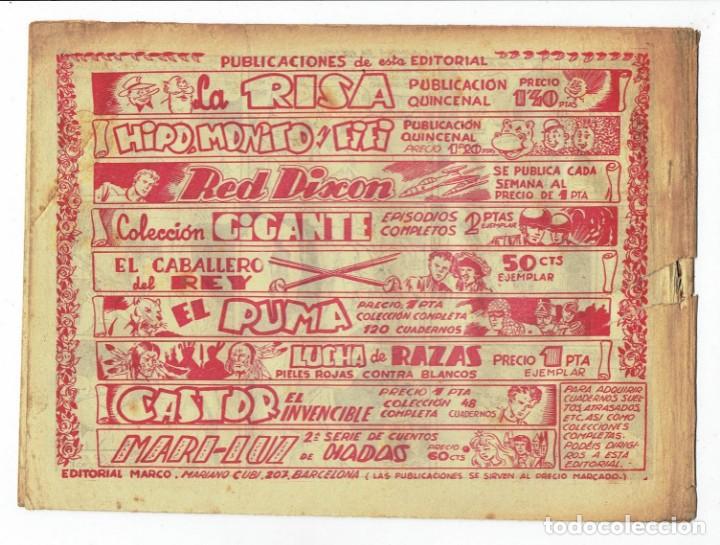 Tebeos: RED DIXON 1ª SERIE - Nº 57 - LA JUNGLA DE MANC - EDITORIAL MARCO 1954 - ORIGINAL - Foto 2 - 287548358