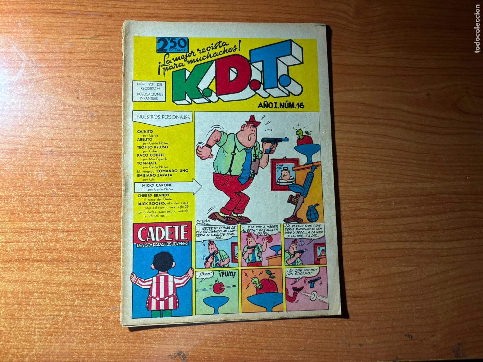 Tebeos: K.D.T. KDT Cadete, n&ordm; 16 - Editorial Mateu 1959 - ULTIMO NUMERO