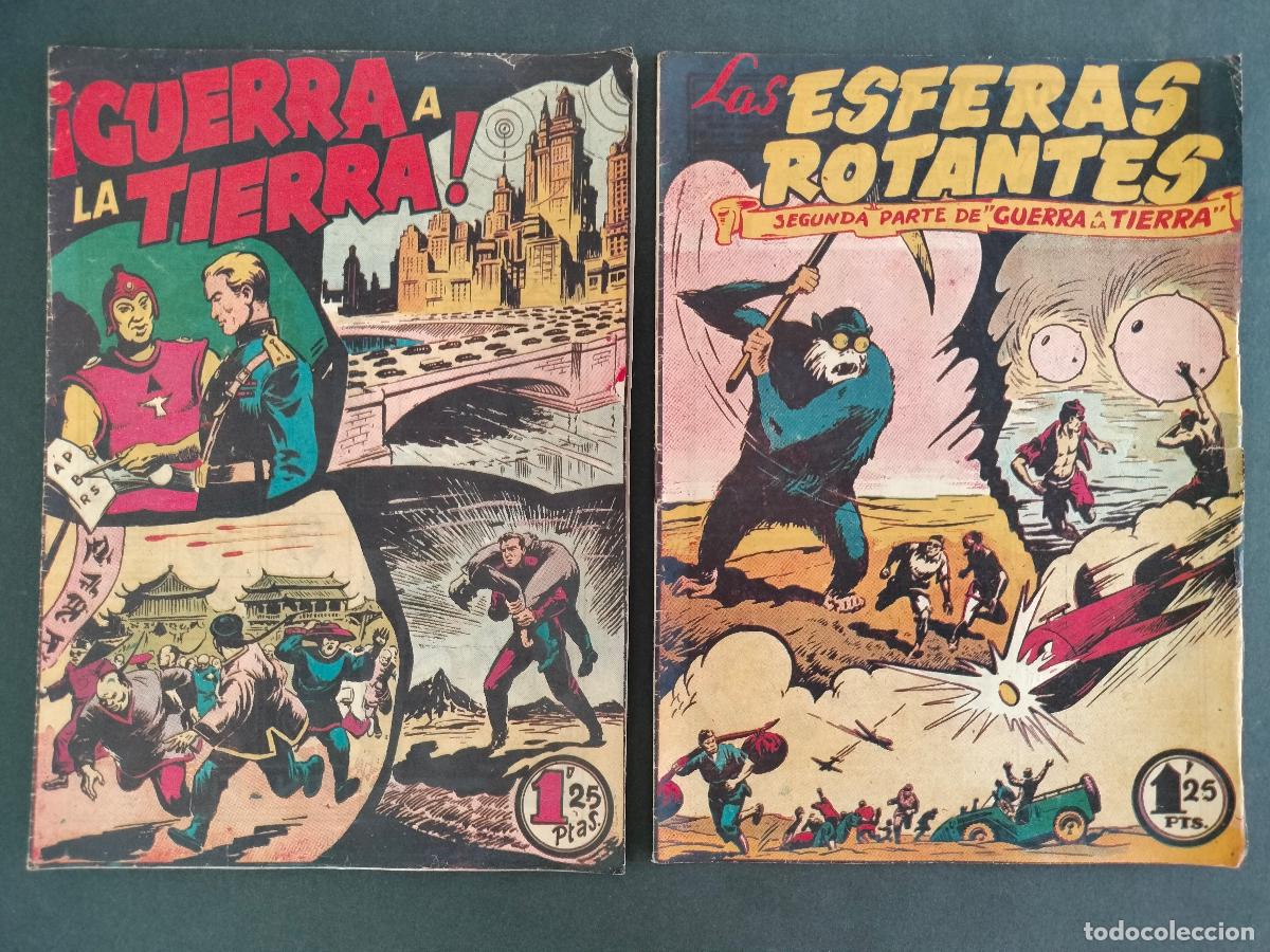 Tebeos: &iexcl;GUERRA A LA TIERRA! PRIMERA PARTE Y SEGUNDA PARTE LAS ESFERAS ROTANTES ORIGINAL MARCO A&Ntilde;OS 40
