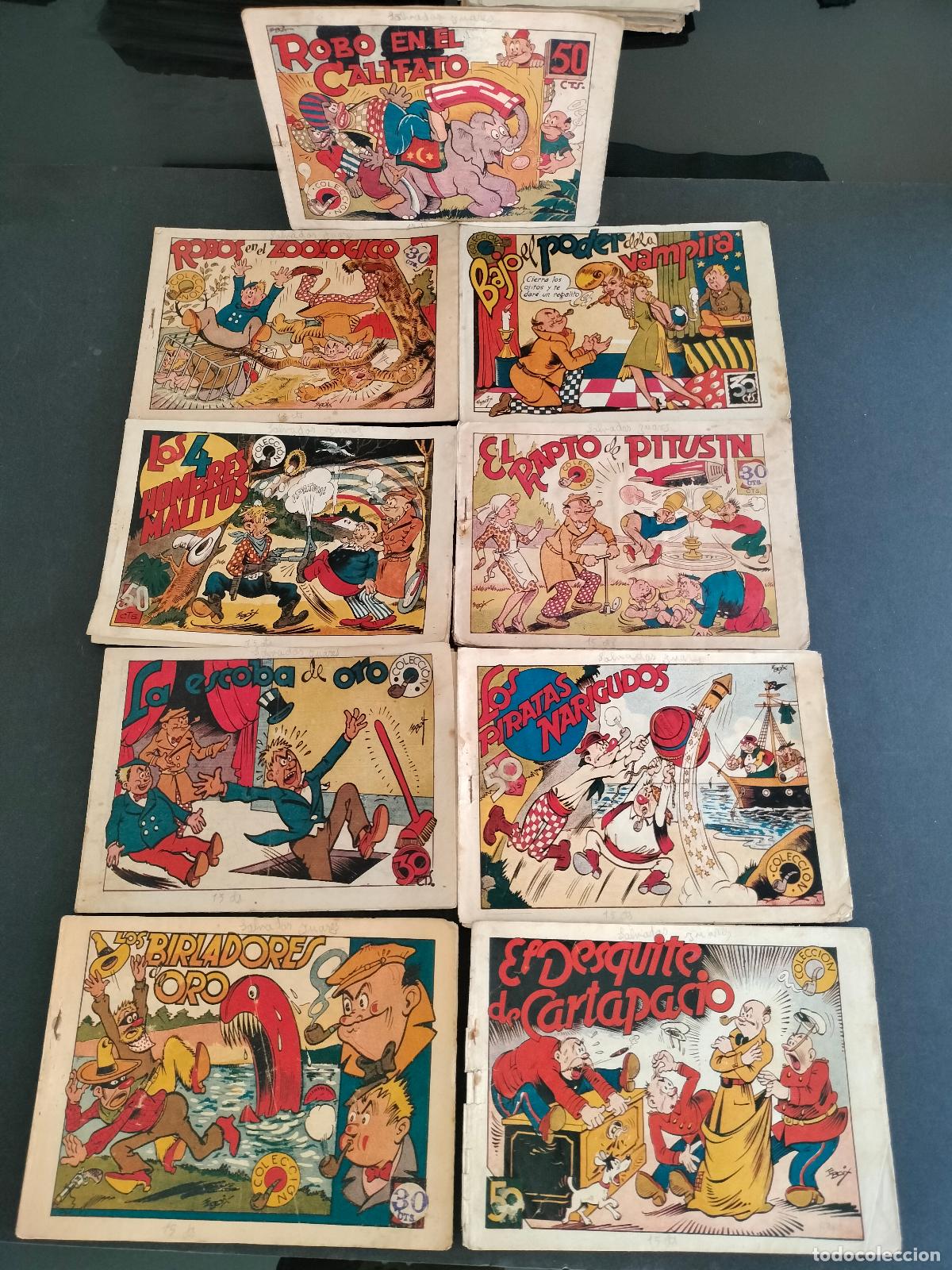 Tebeos: LOTE DE 8 Nos. COLECCION PIPA CARTAPACIO Y SEGUIDILLA ED. MARCO A&Ntilde;OS 40 CON CROMOS DE FUTBOL OCASION