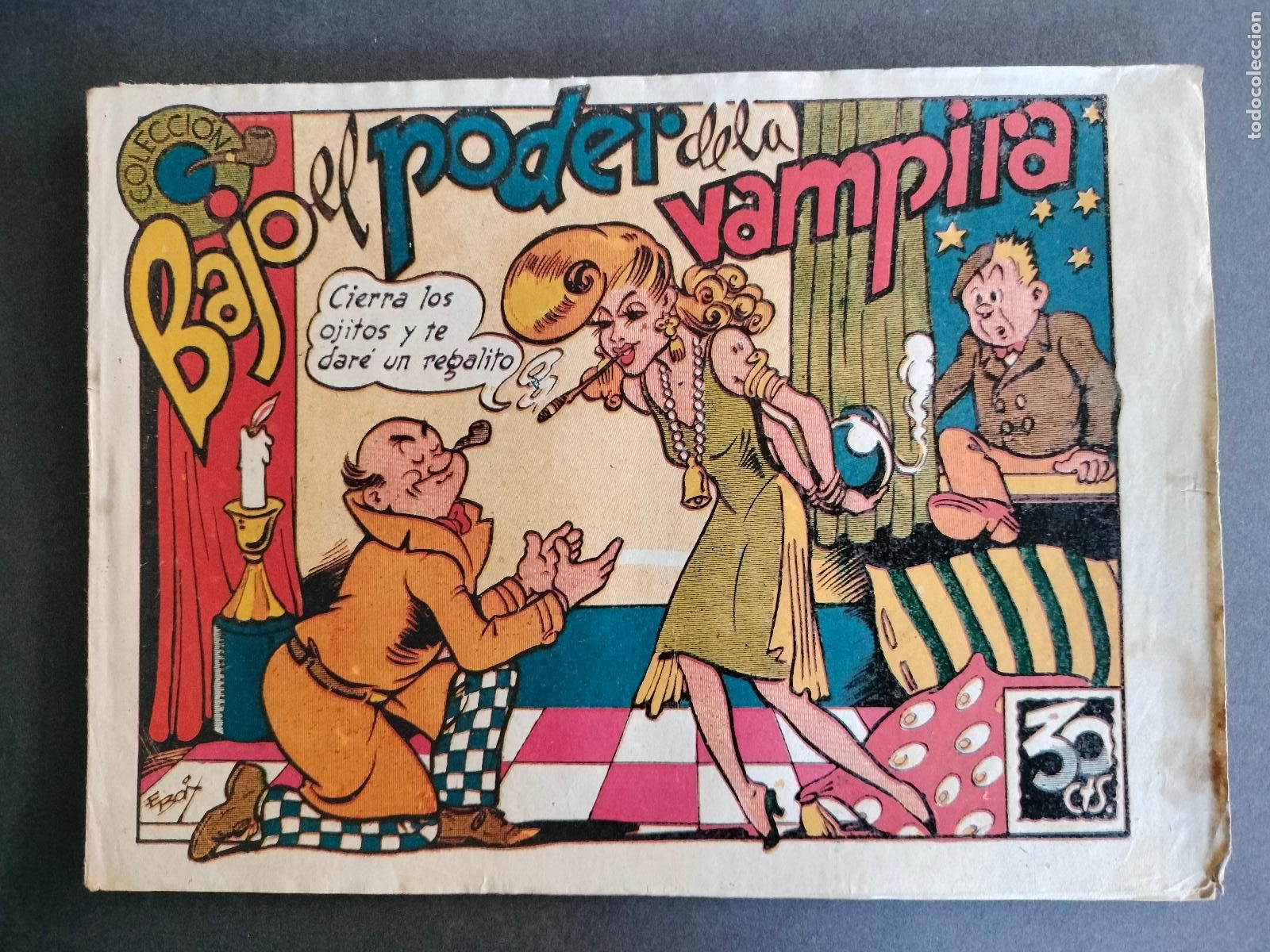 Tebeos: COLECCION PIPA CARTAPACIO Y SEGUIDILLA N&ordm; 1 BAJO EL PODER DE LA VAMPIRA ORIGINAL MARCO 1943 DIFICIL!