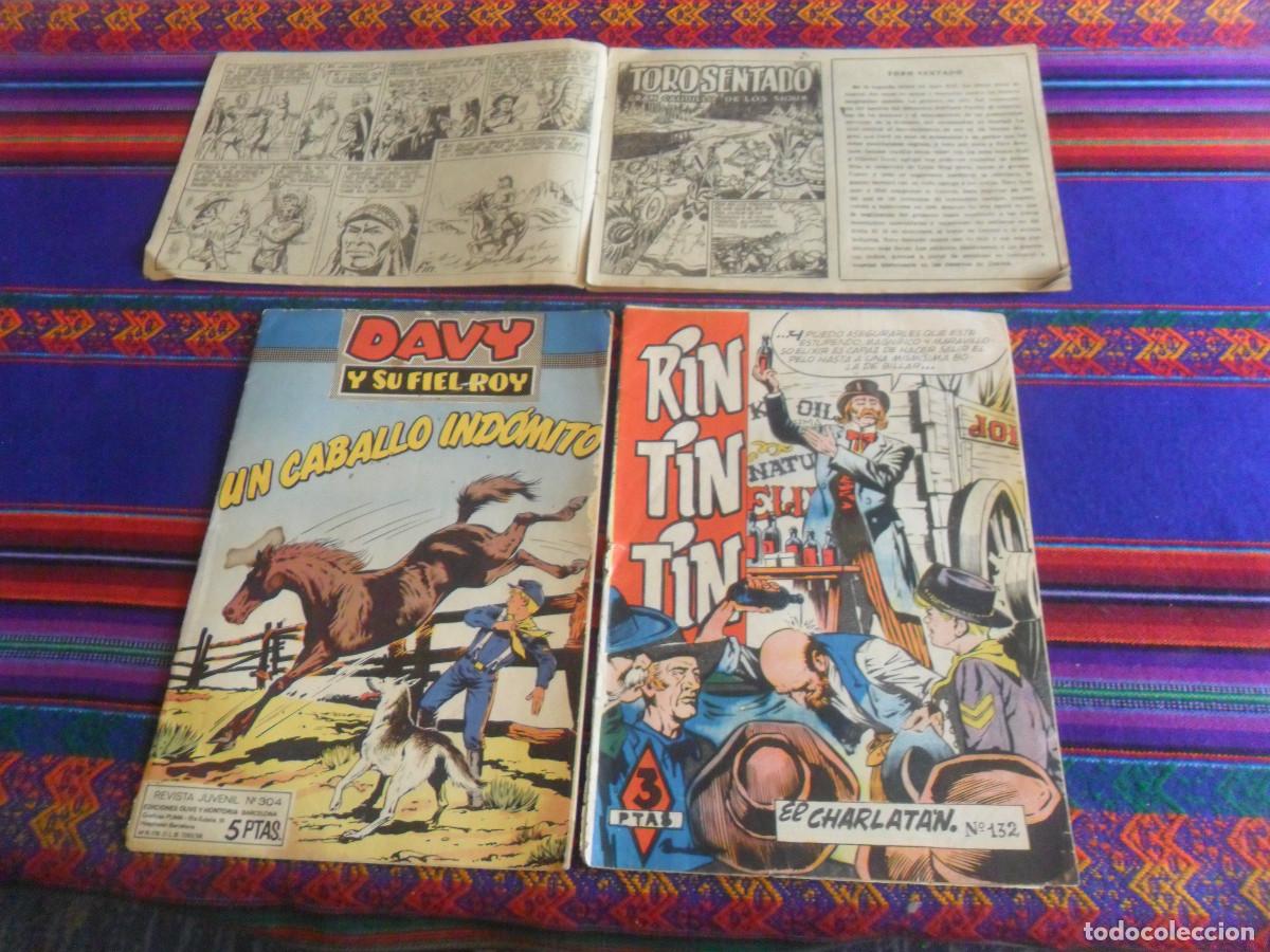 Tebeos: RIN TIN TIN N&ordm; 132 Y DAVY Y SU FIEL ROY N&ordm; 304. MARCO 1958. CON REGALO.