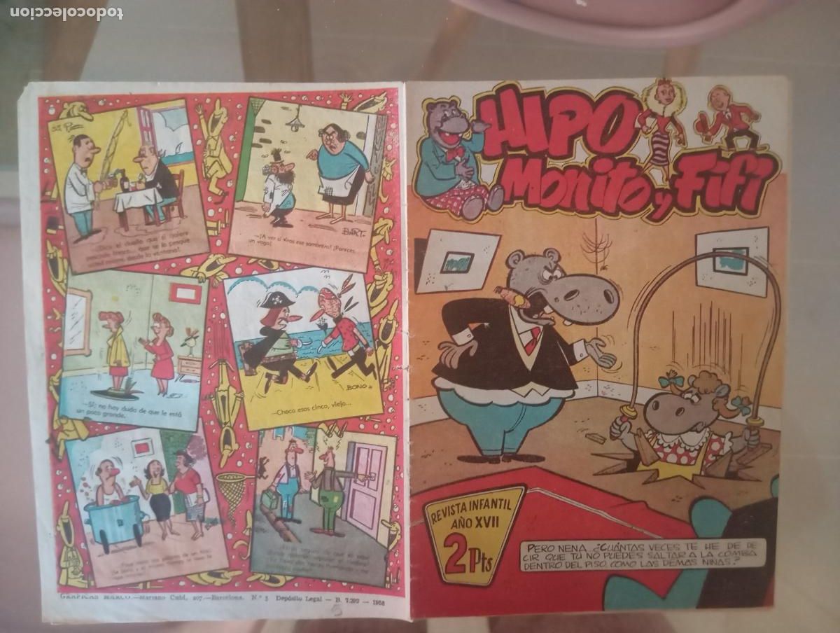 BDs: HIPO MONITO Y FIFI NUMERO 5 DE 2 PTAS PORTADA IBA&Ntilde;EZ MUY RARO BUEN ESTADO