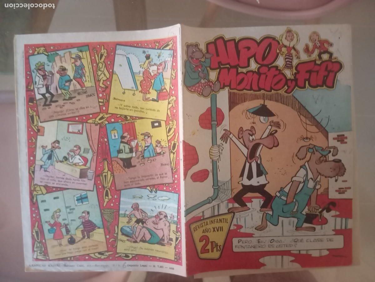 BDs: HIPO MONITO Y FIFI NUMERO 6 DE 2 PTAS PORTADA IBA&Ntilde;EZ MUY RARO BUEN ESTADO