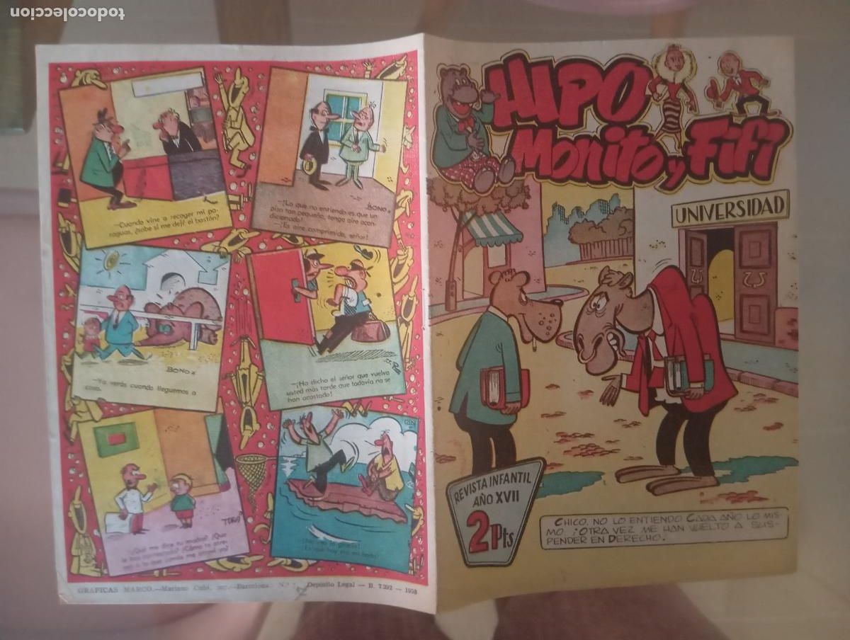 BDs: HIPO MONITO Y FIFI NUMERO 7 DE 2 PTAS PORTADA IBA&Ntilde;EZ MUY RARO BUEN ESTADO