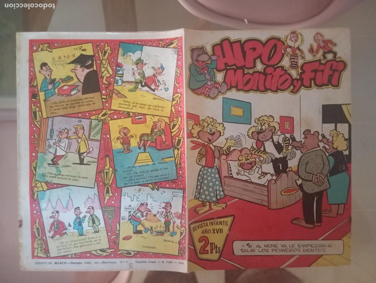 BDs: HIPO MONITO Y FIFI NUMERO 8 DE 2 PTAS PORTADA IBA&Ntilde;EZ MUY RARO BUEN ESTADO