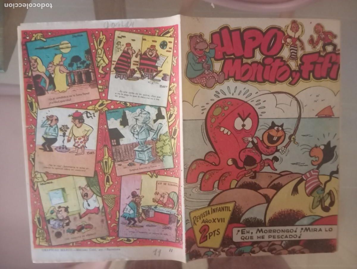 BDs: HIPO MONITO Y FIFI NUMERO 11 DE 2 PTAS PORTADA IBA&Ntilde;EZ MUY RARO BUEN ESTADO