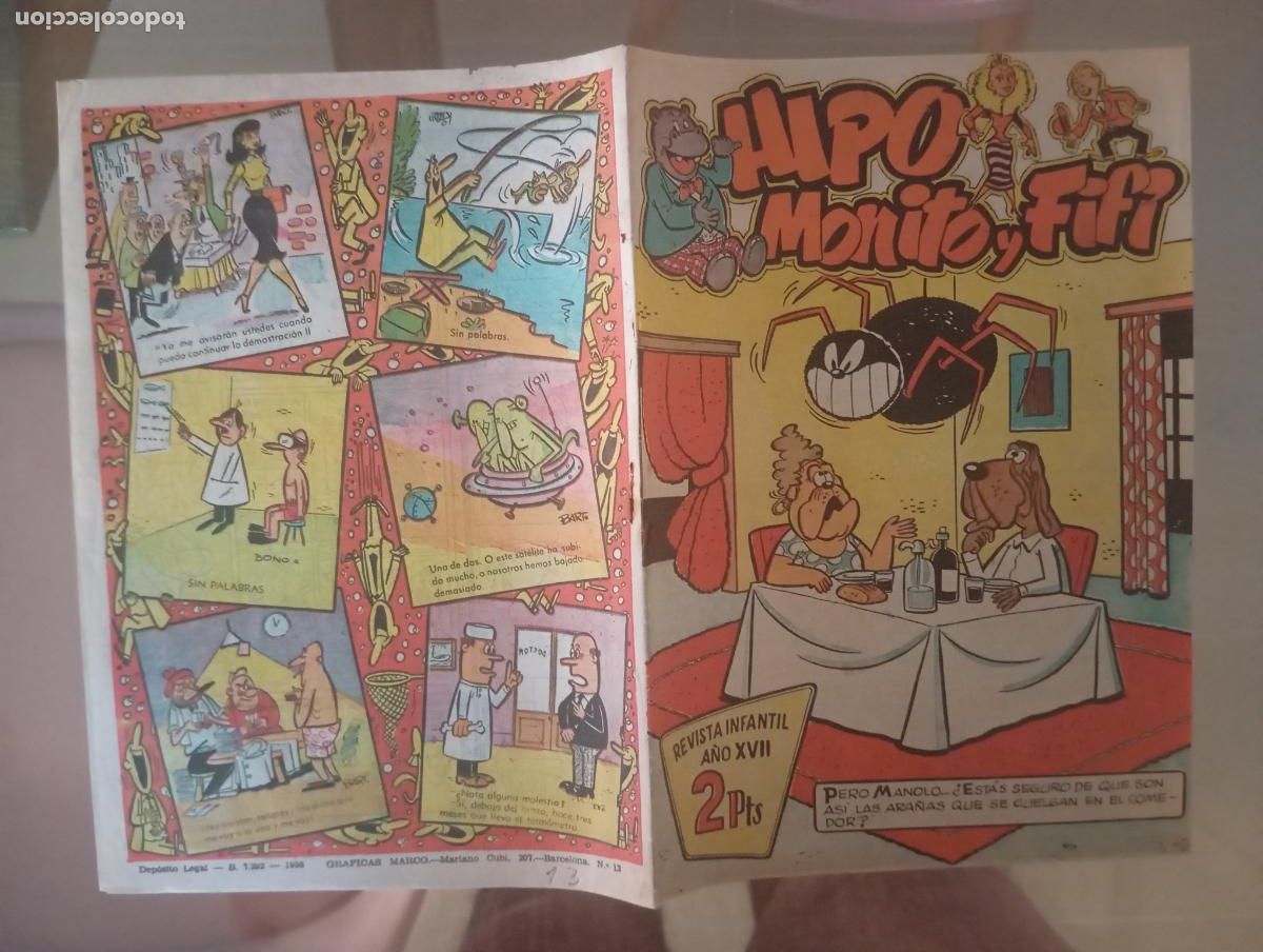 Tebeos: HIPO MONITO Y FIFI NUMERO 13 DE 2 PTAS PORTADA IBA&Ntilde;EZ MUY RARO BUEN ESTADO
